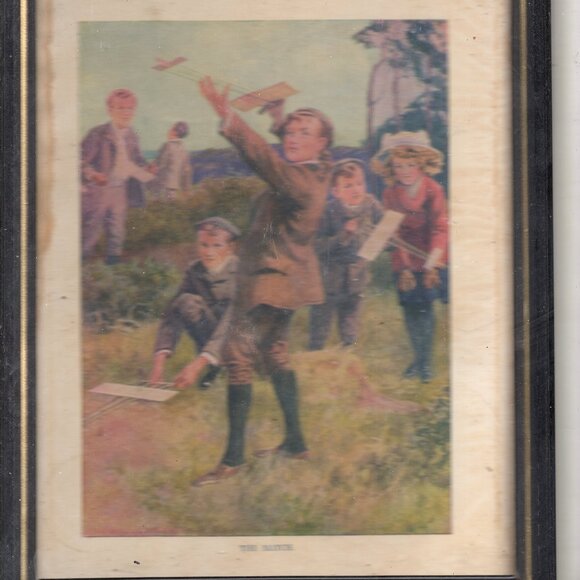 Framed 8 x 10 Vintage Lithograph - The Match - Picture 2 of 2